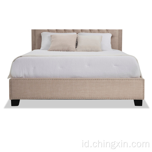 Tombol Gaya Amerika Tufting Kain Berlapis Furnitur Kamar Tidur